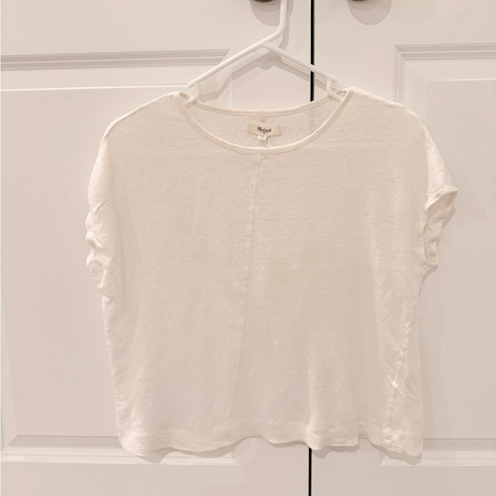 Madewell White Cropped Tee